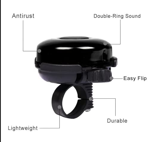 Lista Bicycle Bell Adjustable Bicycle Accessories, Black