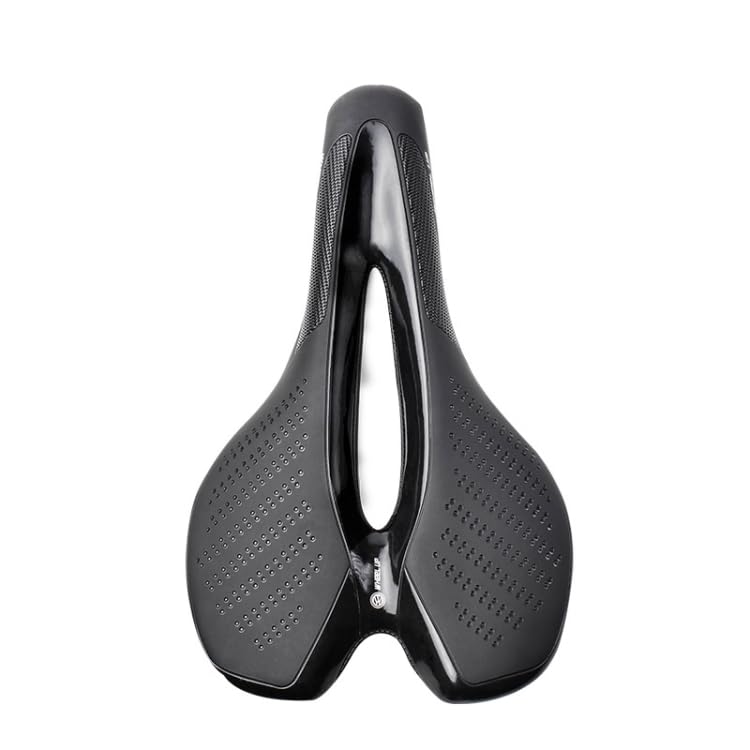 Premium Gel Bicycle Seat Cushion – Ergonomic Silicone MTB & Road Bike Saddle with Hollow Vent Design, Shock-Absorbing, Soft & Comfortable Cycling Seat with Reflective Strip (Black)
