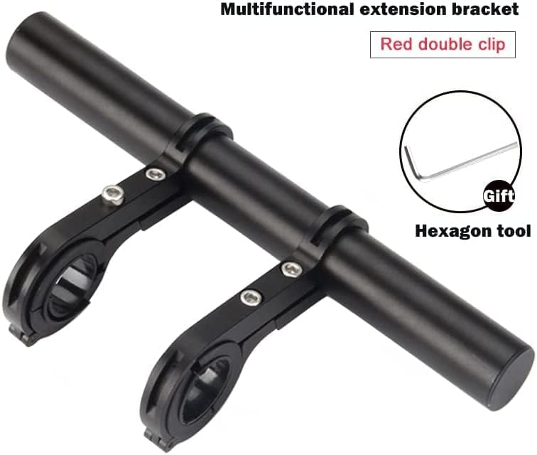 Lista Cycle Handle Bar Extender, Lightweight Durable Bicycle Handle Bar Extension Bracket For Holding Motorcycle E-bike Lamp Speedometer GPS Phone Mount Holder, Cycling Accessories | Black |