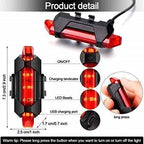 LISTA USB Rechargeable Bicycle Headlight with Horn & LED Tail Light Combo | 5 Lighting Modes | Waterproof Cycle Front Light & Rear Safety Light | MTB, Road Bike & Commuter Cycles