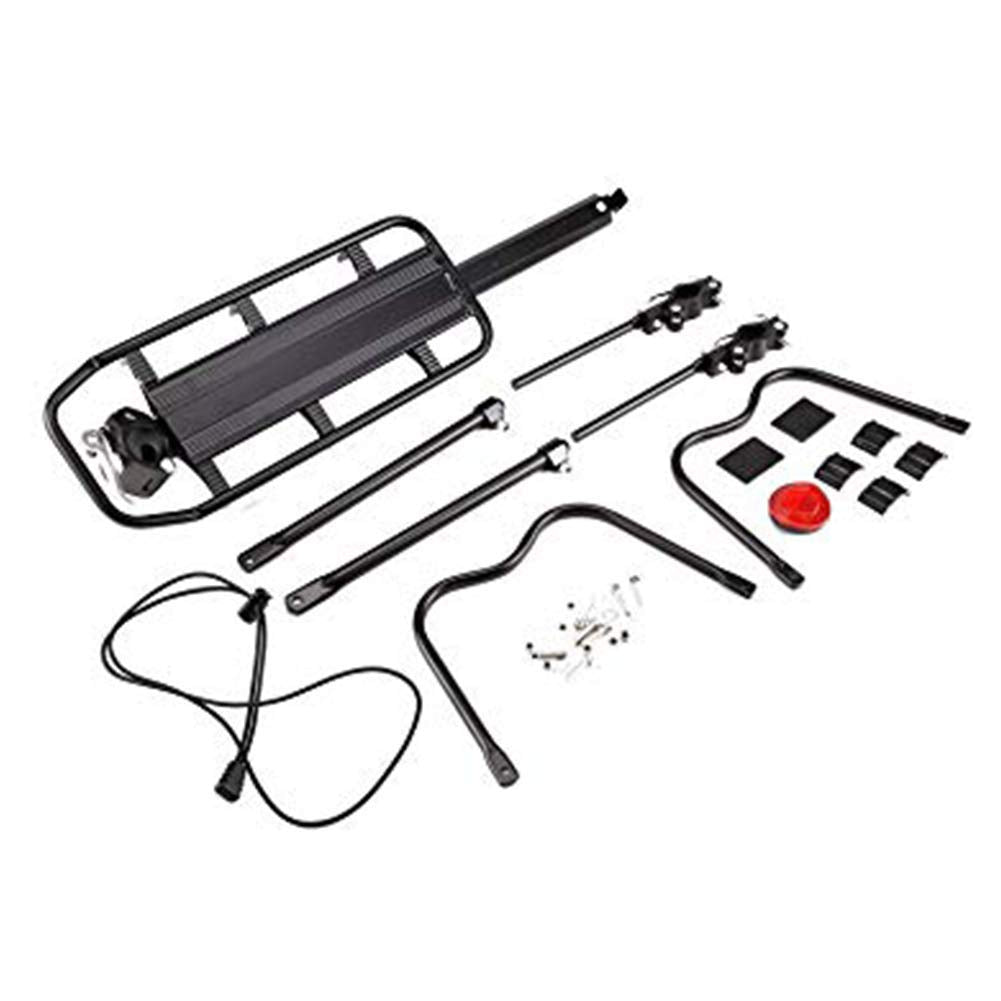 Lista Rack01 Aluminium Rear Pannier Mountain Bike Bicycle Cargo Carrier Rear Rack Seat, Aluminium, Black