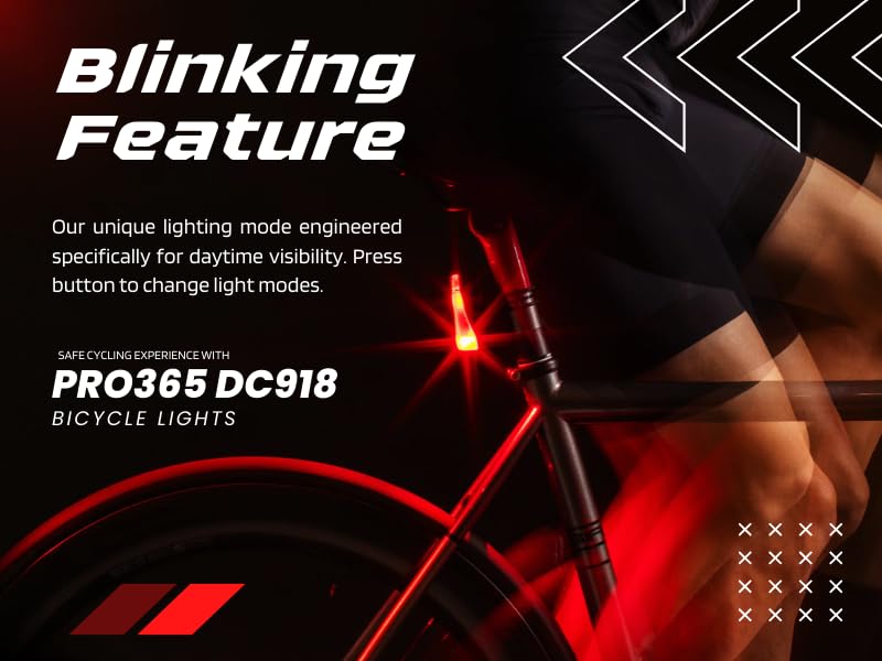 LISTA DC918 Bicycle Lights Combo Pack/Rechargeable/Multiple Light Modes/Waterproof Head and Tail Light