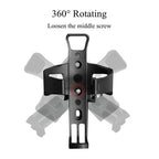 Adjustable Bicycle Cycle Bottle Holder, 360° Rotating Bike Water Bottle Cage with Quick Release Clamp, Universal Handlebar Bottle Mount for MTB, Road