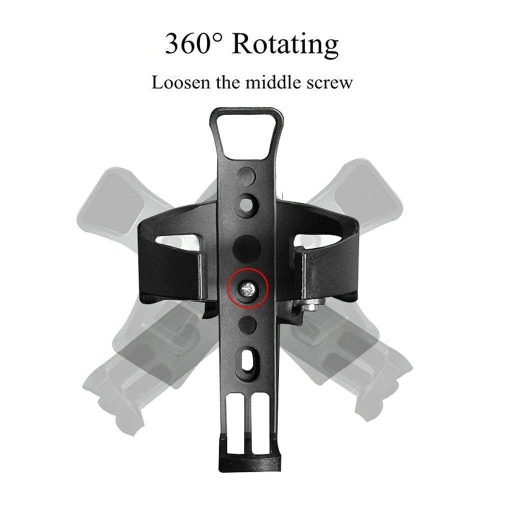 Adjustable Bicycle Cycle Bottle Holder, 360° Rotating Bike Water Bottle Cage with Quick Release Clamp, Universal Handlebar Bottle Mount for MTB, Road