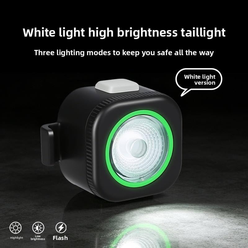 Lista Smart Bicycle Tail Light Flashlight 4 LED Aluminum Alloy Waterproof Battery Powered 6 Modes Auto On/Off for Road Mountain Mini LED Bicycle Tail Light, 7 Modes, USB-C Rechargeable