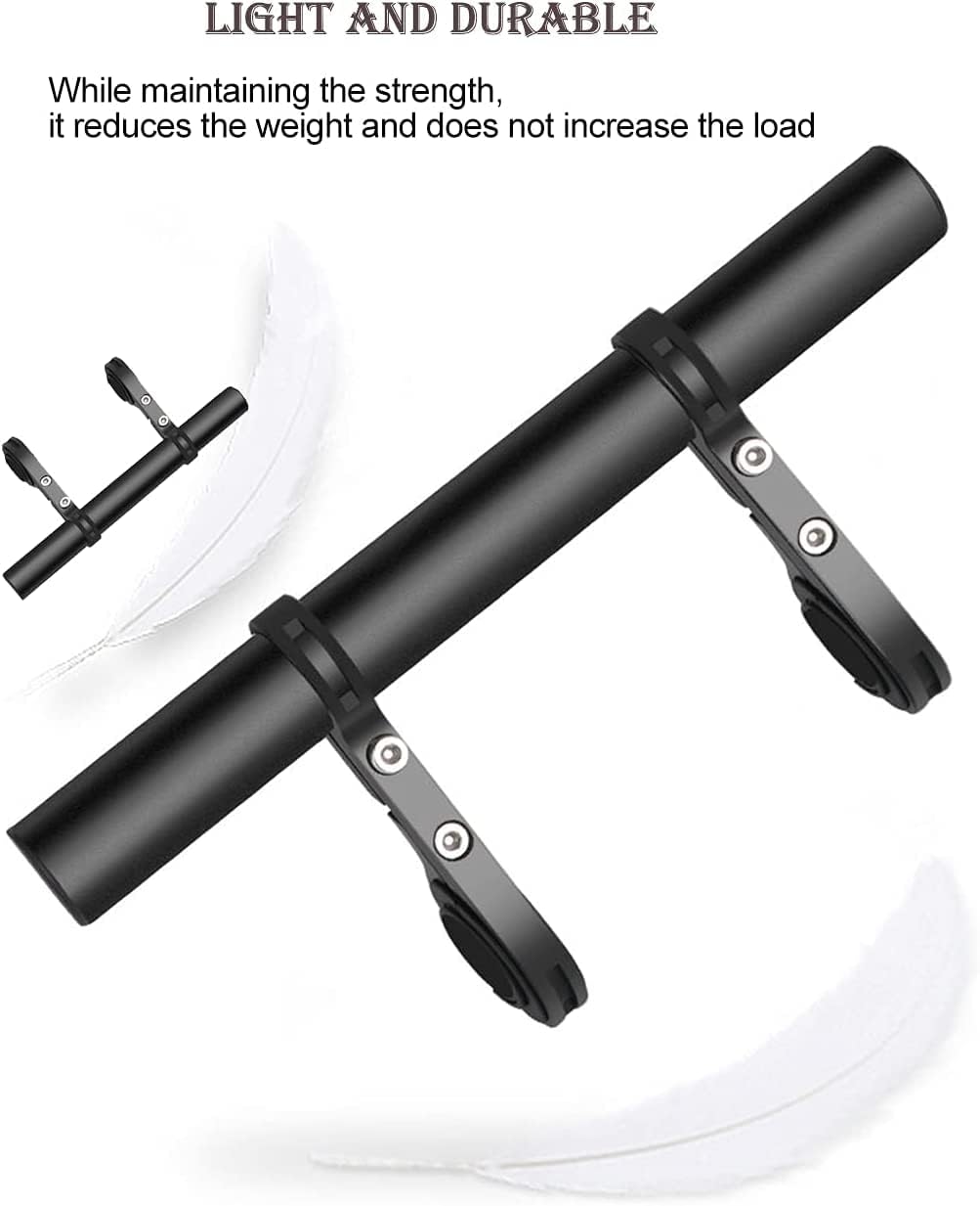 Lista Cycle Handle Bar Extender, Lightweight Durable Bicycle Handle Bar Extension Bracket For Holding Motorcycle E-bike Lamp Speedometer GPS Phone Mount Holder, Cycling Accessories | Black |