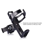 Adjustable Bicycle Cycle Bottle Holder, 360° Rotating Bike Water Bottle Cage with Quick Release Clamp, Universal Handlebar Bottle Mount for MTB, Road