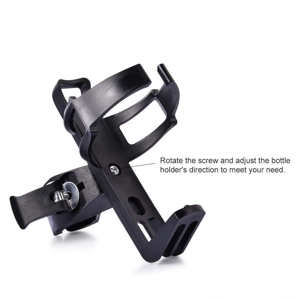 Adjustable Bicycle Cycle Bottle Holder, 360° Rotating Bike Water Bottle Cage with Quick Release Clamp, Universal Handlebar Bottle Mount for MTB, Road