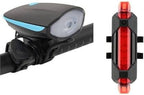LISTA USB Rechargeable Bicycle Headlight with Horn & LED Tail Light Combo | 5 Lighting Modes | Waterproof Cycle Front Light & Rear Safety Light | MTB, Road Bike & Commuter Cycles