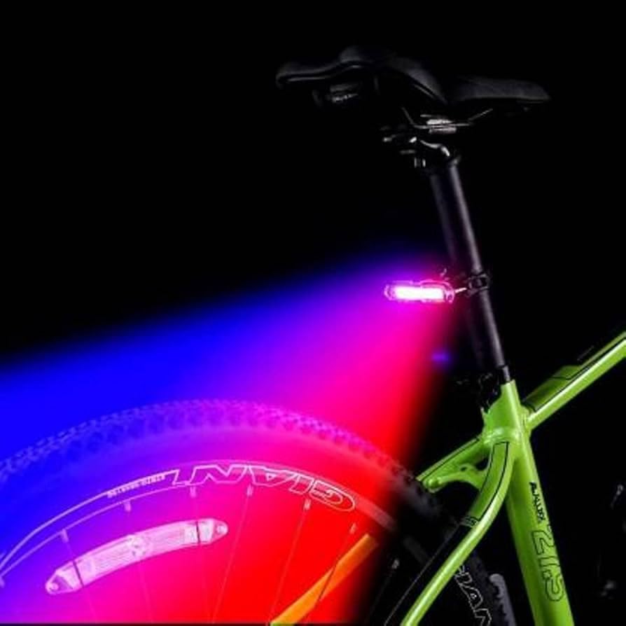 Lista USB Rechargeable Cycle Tail Light LED Waterproof Colors Red, Blue & White Cycle Light for Bicycle Different Modes Cycle Light Rechargeable (Multi)
