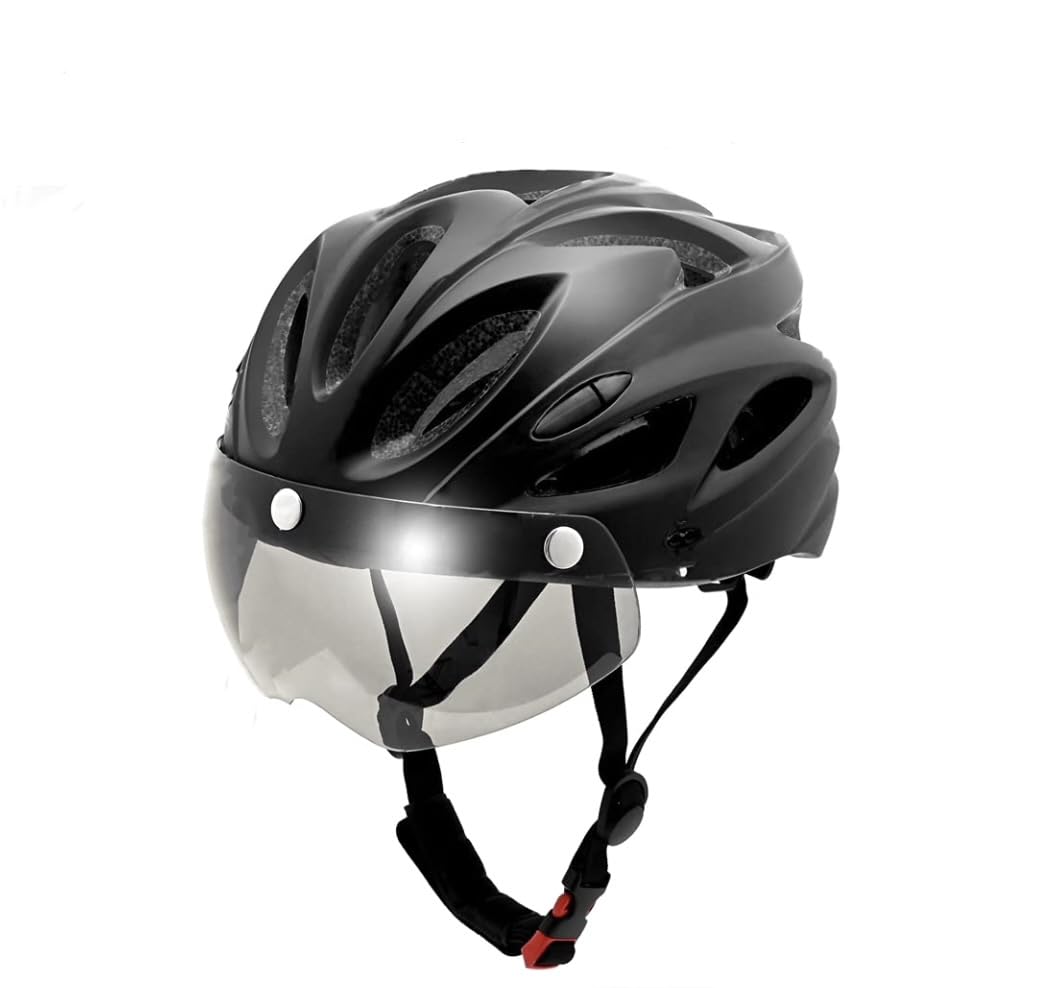 Lista Adults Bike Bicycle Helmet Cycling/Climbing/MTB/BMX Adjustable with Removable Shield Visor/Safty Rear Led Light for Road Men&Women