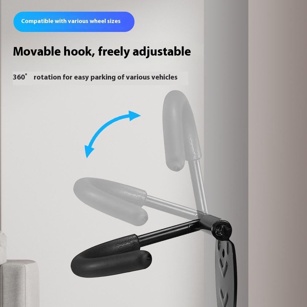 Lista Foldable Bicycle Wall Rack Wall-Mounted Display Rack with Fixed Style Convenient Parking Hook