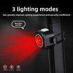 Lista Smart Bicycle Tail Light Flashlight 4 LED Aluminum Alloy Waterproof Battery Powered 6 Modes Auto On/Off for Road Mountain Mini LED Bicycle Tail Light, 7 Modes, USB-C Rechargeable