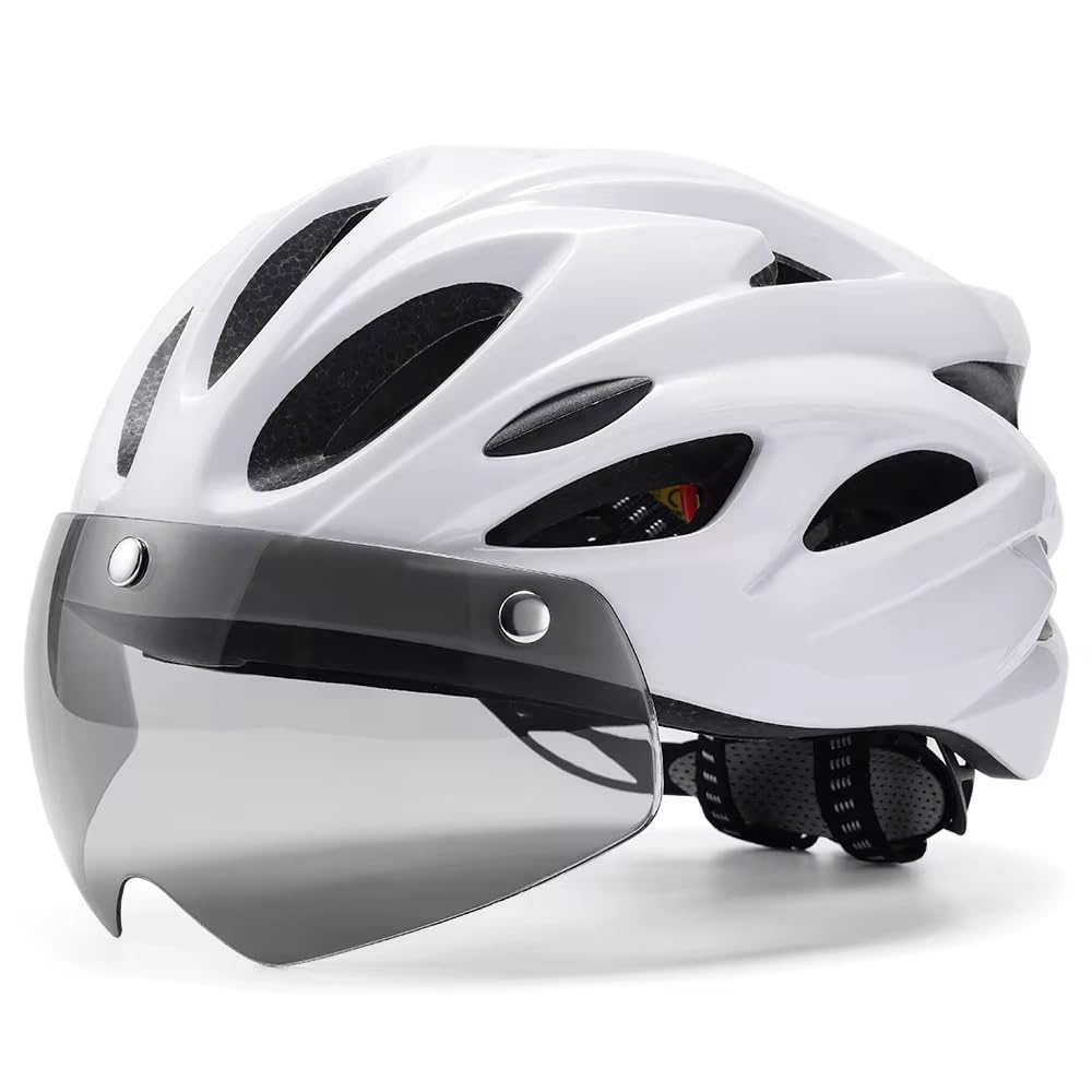 Lista Adults Bike Bicycle Helmet Cycling/Climbing/MTB/BMX Adjustable with Removable Shield Visor/Safty Rear Led Light for Road Men&Women