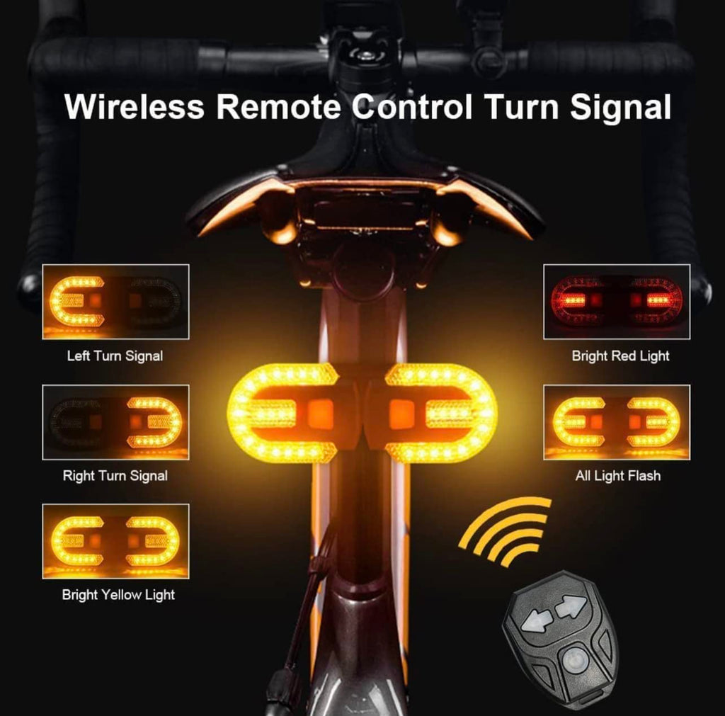 Lista Bicycle Turn Signals,Bright Bicycle Bicycle Indicator Rear Taillight IPX5 Waterproof Wireless Remote Control Rear Cycle Light USB Rechargeable
