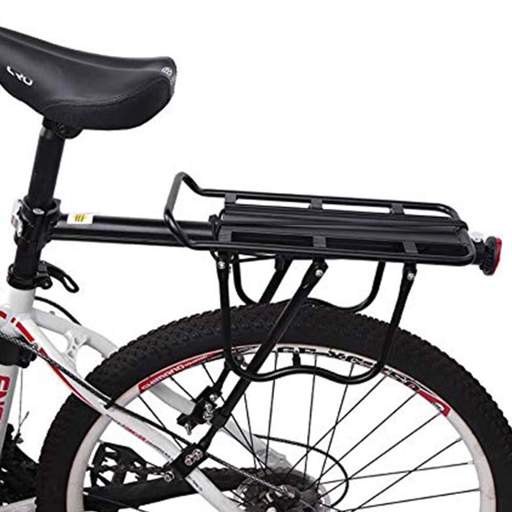 Lista Rack01 Aluminium Rear Pannier Mountain Bike Bicycle Cargo Carrier Rear Rack Seat, Aluminium, Black
