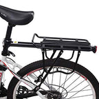 Lista Rack01 Aluminium Rear Pannier Mountain Bike Bicycle Cargo Carrier Rear Rack Seat, Aluminium, Black