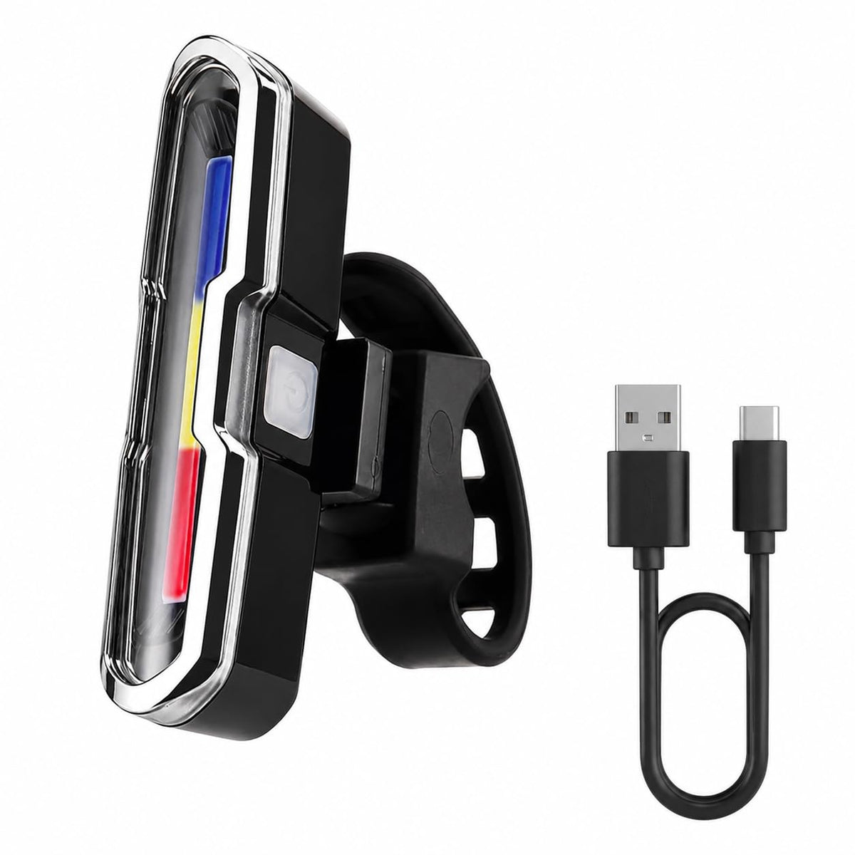 Lista USB Rechargeable Cycle Tail Light LED Waterproof Colors Red, Blue & White Cycle Light for Bicycle Different Modes Cycle Light Rechargeable (Multi)