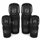 Adult Knee & Elbow Guard Set for Cycling, Skating, Skateboarding, BMX, Scooter & Roller Sports | Impact Resistant PP Shell | EVA Foam Padding | Protective Gear Kit (Black, 4 Pieces)