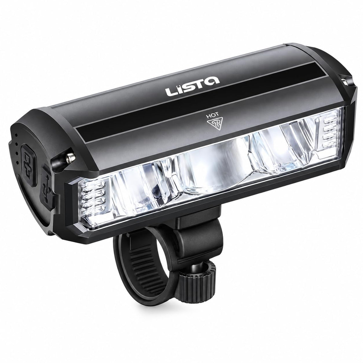 Lista Super Bright Bicycle Light | 1800 Lumen USB Rechargeable Bicycle Light | Aluminum Alloy Front Cycling Light with 4 Modes | IPX4 Waterproof & Durable Bicycle Headlamp for Road & Mountain Biking