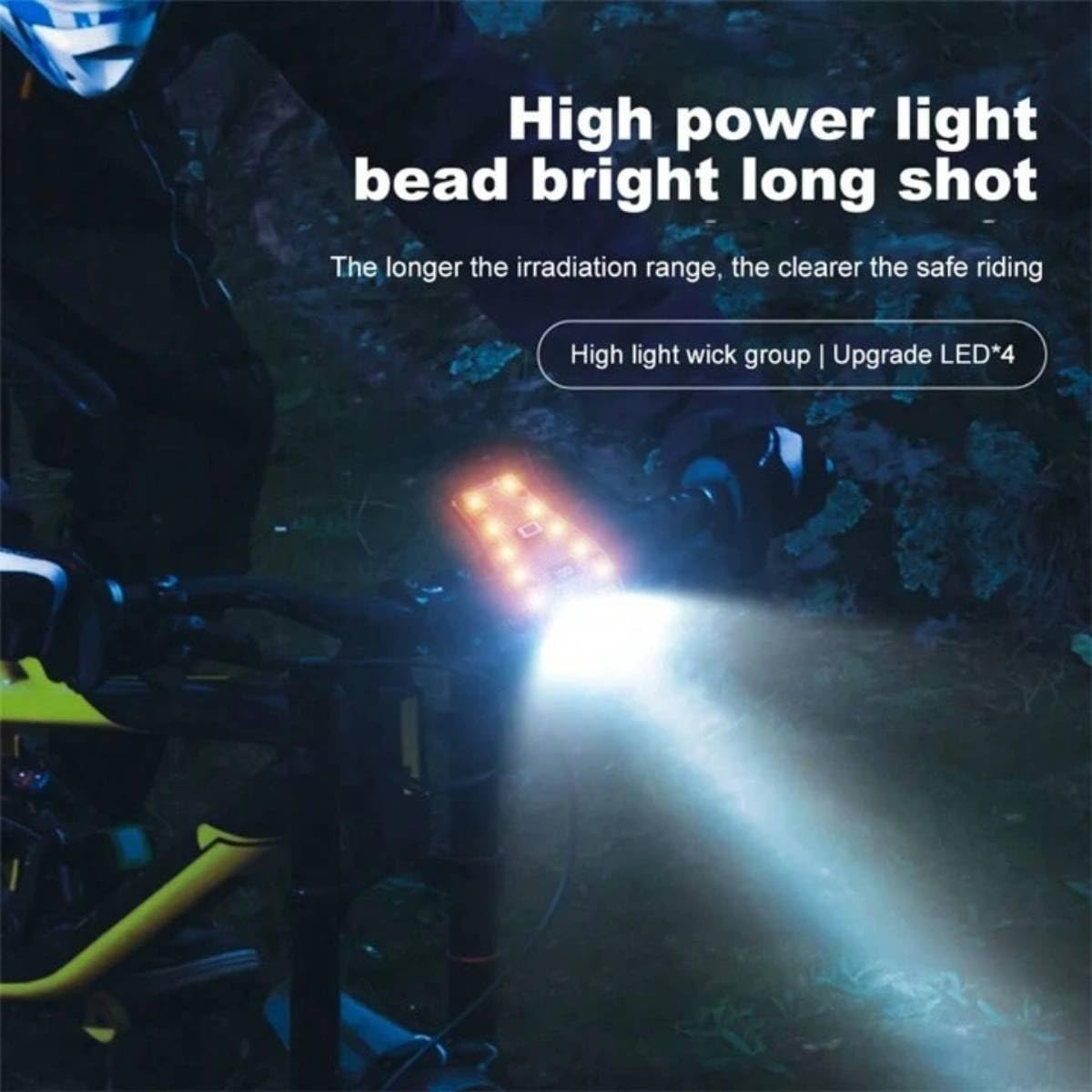 Lista Bicycle Front Lamp with Horn USB Rechargeable 2000 mAh Battery Bike Handlebar Flashlight IPX 5 Waterproof Power Display Bike Headlight Flashlight for Night Riding
