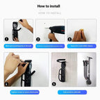 Lista Foldable Bicycle Wall Rack Wall-Mounted Display Rack with Fixed Style Convenient Parking Hook