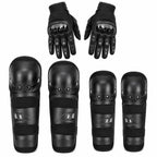 Motorcycle Riding Knee & Elbow Guard Set with Protective Gloves | 6-Piece Safety Gear Kit | Impact Resistant PP Shell, EVA Foam Padding, | Ideal for Cycling, MTB, BMX, Skateboarding,