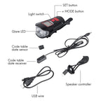 Lista USB Rechargeable LED Bicycle Front Light, Bike Speedometer Odometer, Bicycle Horn Loud, 3 in 1 Bike Headlight with LCD Display Mountain Bike Cycling Accessories