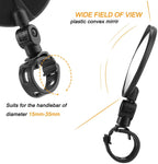 Lista Bicycle Rear View Mirror, 360° Adjustable Convex Handlebar Mount, Pack of 2, Black
