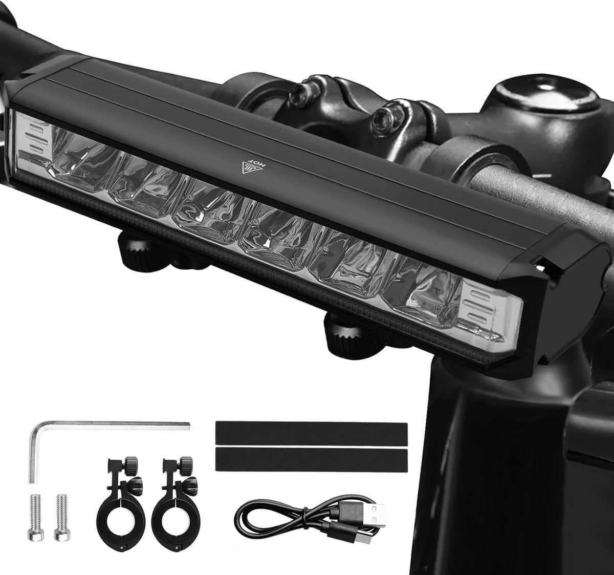 Lista Super Bright Bicycle Front Light Bicycle Lights Front 2600Lumen Bike Light USBType C Rechargeable Waterproof Flashlight for Cycling Road MTB Lamp LED (6led, 6led)