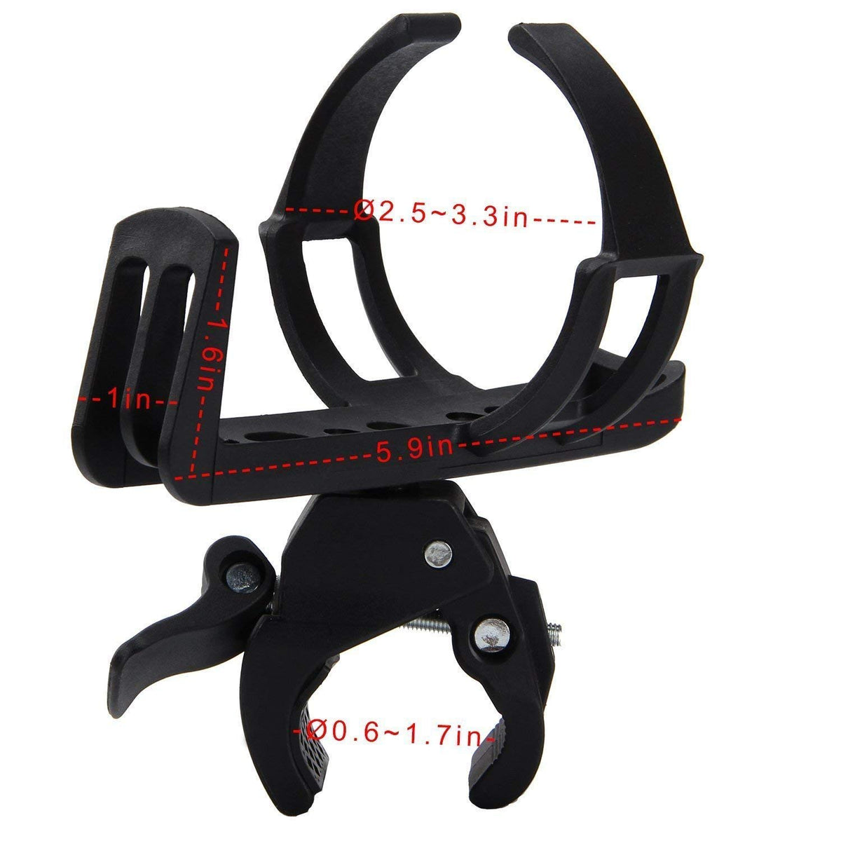 Adjustable Bicycle Cycle Bottle Holder, 360° Rotating Bike Water Bottle Cage with Quick Release Clamp, Universal Handlebar Bottle Mount for MTB, Road