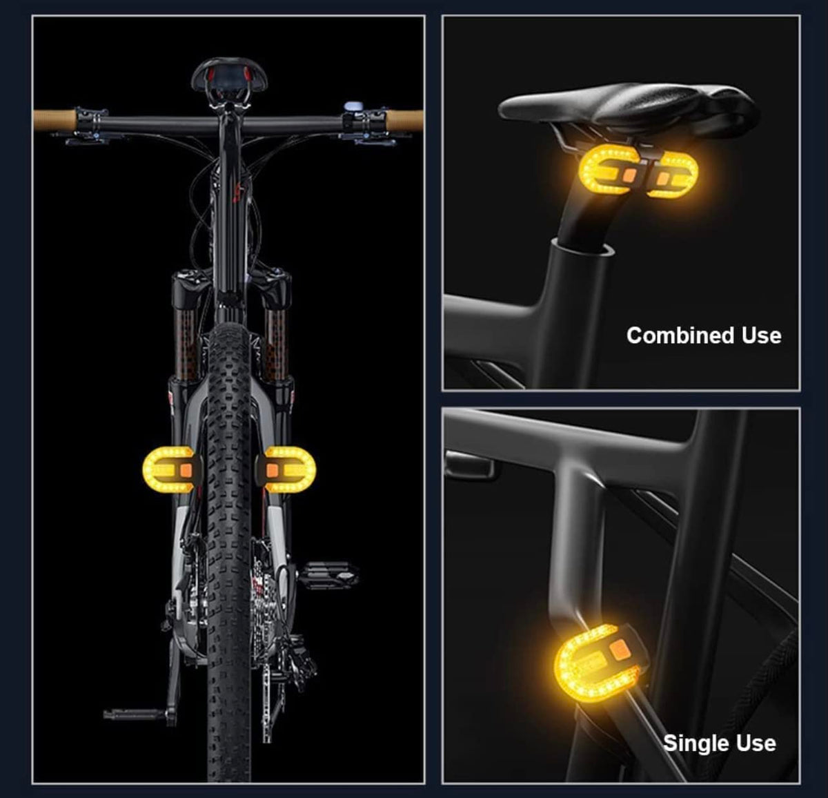 Lista Bicycle Turn Signals,Bright Bicycle Bicycle Indicator Rear Taillight IPX5 Waterproof Wireless Remote Control Rear Cycle Light USB Rechargeable