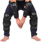 Adult Knee & Elbow Guard Set for Cycling, Skating, Skateboarding, BMX, Scooter & Roller Sports | Impact Resistant PP Shell | EVA Foam Padding | Protective Gear Kit (Black, 4 Pieces)