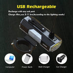 Lista Bicycle Light, 700 Lumens USB Rechargeable Cycle Headlight 4000mAh IPX6 Waterproof Bicycle Front Light 5 Modes Aluminum Alloy Super Bright Cycle Light for Night Riding Silver