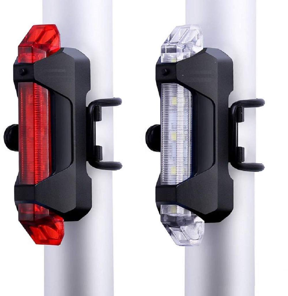 LISTA DC918 Bicycle Lights Combo Pack/Rechargeable/Multiple Light Modes/Waterproof Head and Tail Light