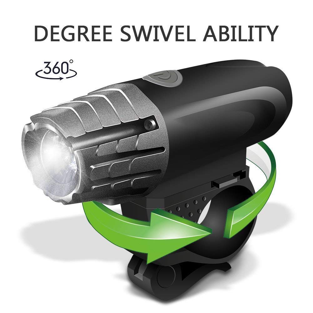 Lista USB Rechargeable 360° Rotation Bike Bicycle Front Headlight