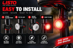 Lista Safety Warning Light, Night Riding, Hat & Backpack Clip, Multi-Use Flashlight, Bicycle Rear Light 7 Colour Modes, USB Rechargeable, Hat & Backpack Clip, Multi-Use Flashlight, Compact & Portable