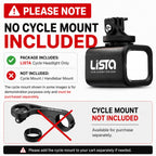 Lista 800 Lumens Bicycle Headlight with Cutoff Beam & Remote Control, USB Rechargeable Bike Light, Waterproof Aluminum Alloy Front Light with Horn, Long Range Night Riding Safety Light