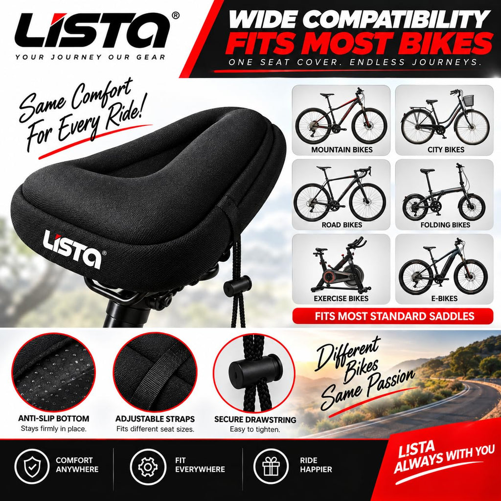 Lista Lista002 Bicycle FOAM Saddle Seat and Cycling Cushion Pad Bike FOAM Cover