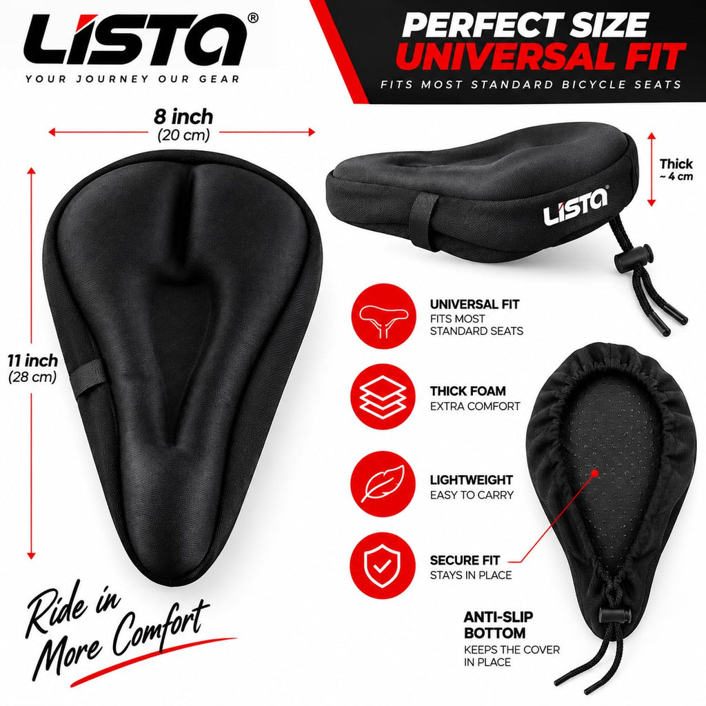 Lista Lista002 Bicycle FOAM Saddle Seat and Cycling Cushion Pad Bike FOAM Cover