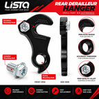LISTA Bicycle Rear Derailleur Hanger, Universal Gear Derailleur Mounting Bracket Durable Alloy Bike Rear Mech Hanger for MTB, Road & Hybrid Cycles