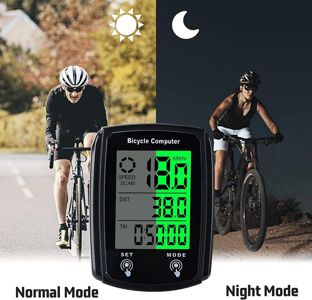 Lista Wired Bicycle Computer,MPH KM/H Bicycle Computer,Digital LCD Backlight Display Bike Speedometer,Universal 19 Functions IP54 Waterproof Bicycle Speedometer