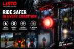 Lista Safety Warning Light, Night Riding, Hat & Backpack Clip, Multi-Use Flashlight, Bicycle Rear Light 7 Colour Modes, USB Rechargeable, Hat & Backpack Clip, Multi-Use Flashlight, Compact & Portable