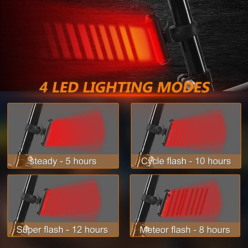 Lista Rear Bicycle Light LED USB Rechargeable Bicycle Back Light Waterproof Bicycle Taillight,2 Pcs