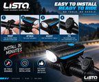 Lista Cycle Horn and Light 140 DB with Light 3 Modes Super Bright 250 lumens