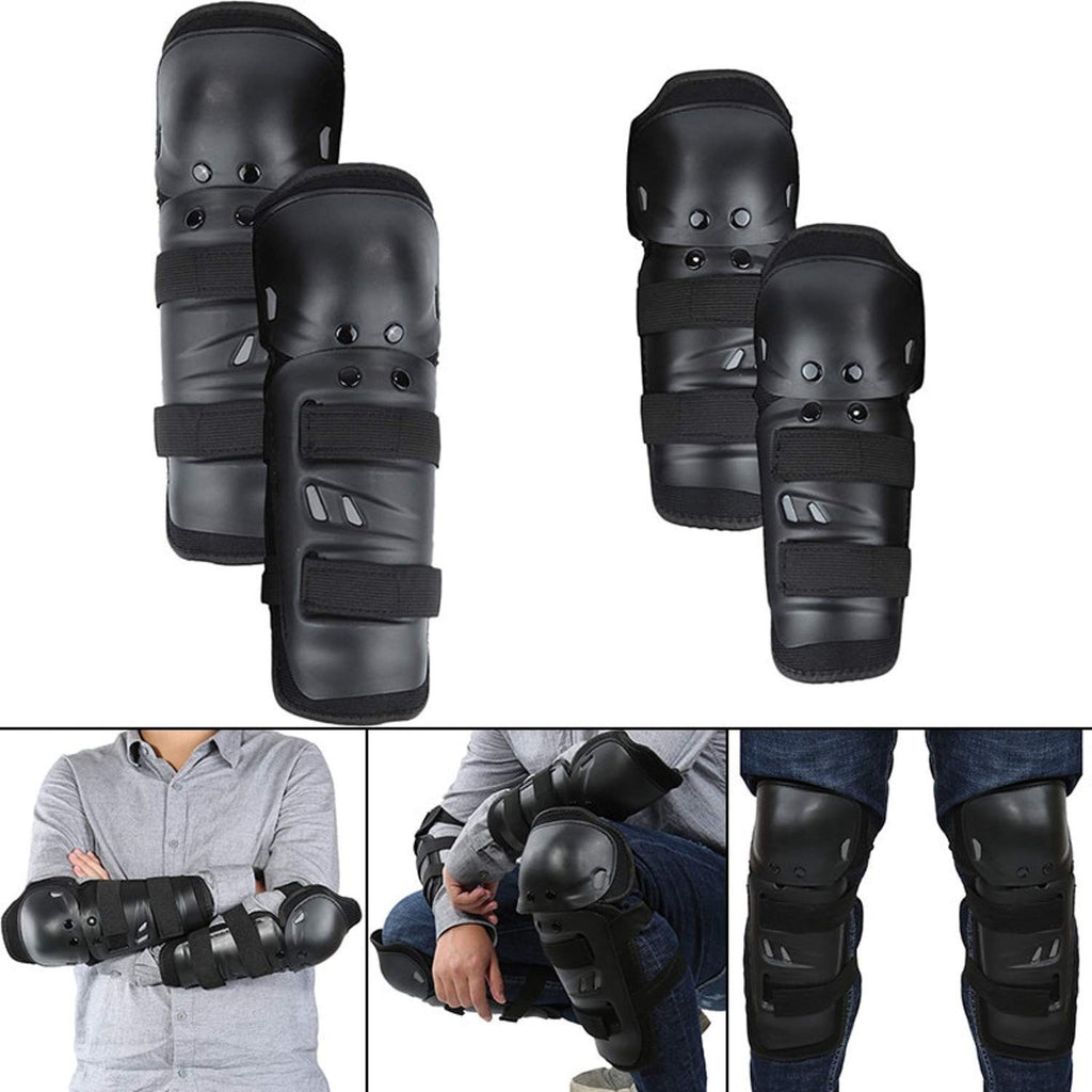 Motorcycle Riding Knee & Elbow Guard Set with Protective Gloves | 6-Piece Safety Gear Kit | Impact Resistant PP Shell, EVA Foam Padding, | Ideal for Cycling, MTB, BMX, Skateboarding,