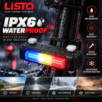 Lista Ultra Bright Bike Light USB Bicycle Tail Light 7 Modes High Intensity Rear LED Accessories Fits On Any Road Bikes & Helmet, for Cycling Safety Flashlight