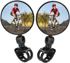 Lista Bicycle Rear View Mirror, 360° Adjustable Convex Handlebar Mount, Pack of 2, Black