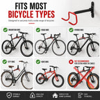Bike Wall Mount Hanger, Heavy Duty Foldable Bicycle Wall Storage Rack, Space Saving Cycle Holder for Garage, Home & Apartment, Fits Mountain, Road, Hybrid & Kids Bikes