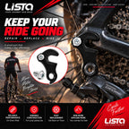 LISTA Bicycle Rear Derailleur Hanger, Universal Gear Derailleur Mounting Bracket Durable Alloy Bike Rear Mech Hanger for MTB, Road & Hybrid Cycles